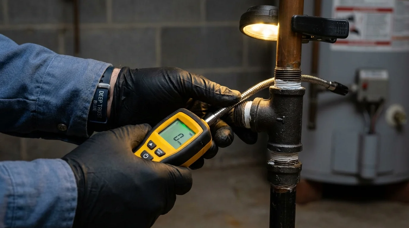 Gas leak detection with electronic sniffer by Johns Plumbing LLC in Bay Saint Louis