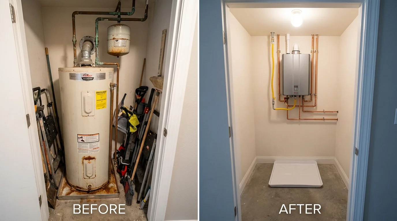 Tank water heater versus wall-mounted tankless unit comparison for Bay Saint Louis, MS homeowners
