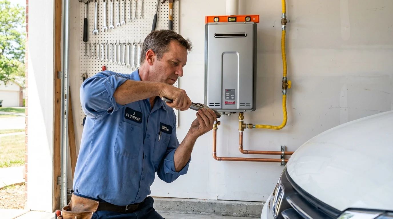 Tankless water heater installation by a Johns Plumbing LLC plumber in Bay Saint Louis
